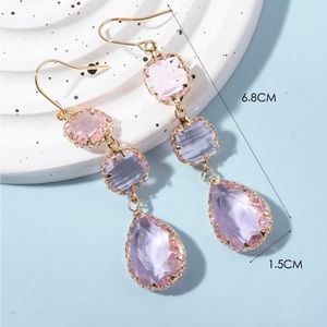 Beautiful pink crystal earrings